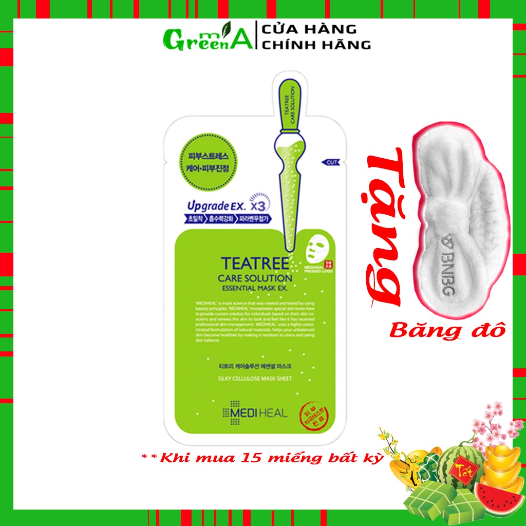 Mặt Nạ Mediheal Tràm Trà [MIẾNG LẺ] Giảm Mụn Kiềm Dầu Mediheal Teatree Care Solution Essential Mask EX 24ml NHẬP KHẨU