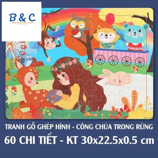 Đồ Chơi Tranh Gỗ Ghép Hình - Công Chúa Trong Rừng - 60 Chi Tiết - Đồ Chơi Xếp Hình - Mã JHTOY-533