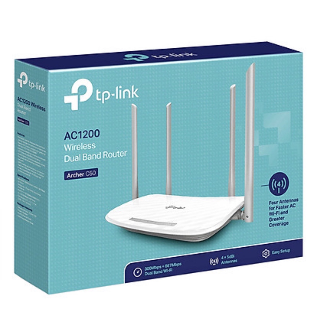 Bộ phát wifi TP-Link Archer C50 Wireless AC1200Mbps- Hàng chính hãng.