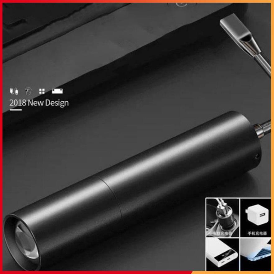 Đèn pin siêu sáng kích thước nhỏ gọn mini 9cm, Chiếu Xa Pin Sạc Cao Cấp Hợp Kim Chống Nước tuyệt đối