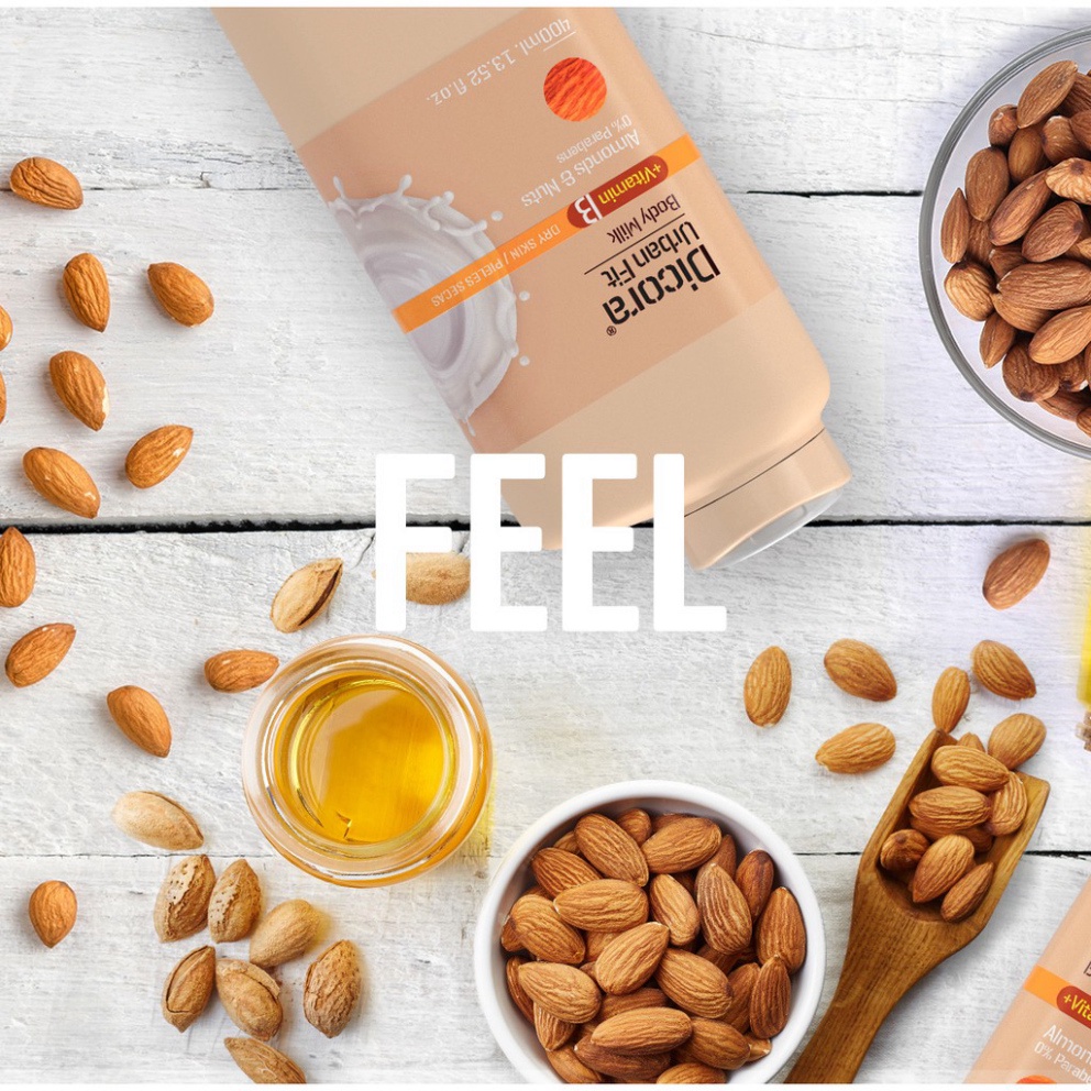Sữa dưỡng thể Dicora Urban Fit almonds & nuts vitamin B hạnh nhân & các loại hạt 400ml gíup làn mịn màng, căng bóng | BigBuy360 - bigbuy360.vn
