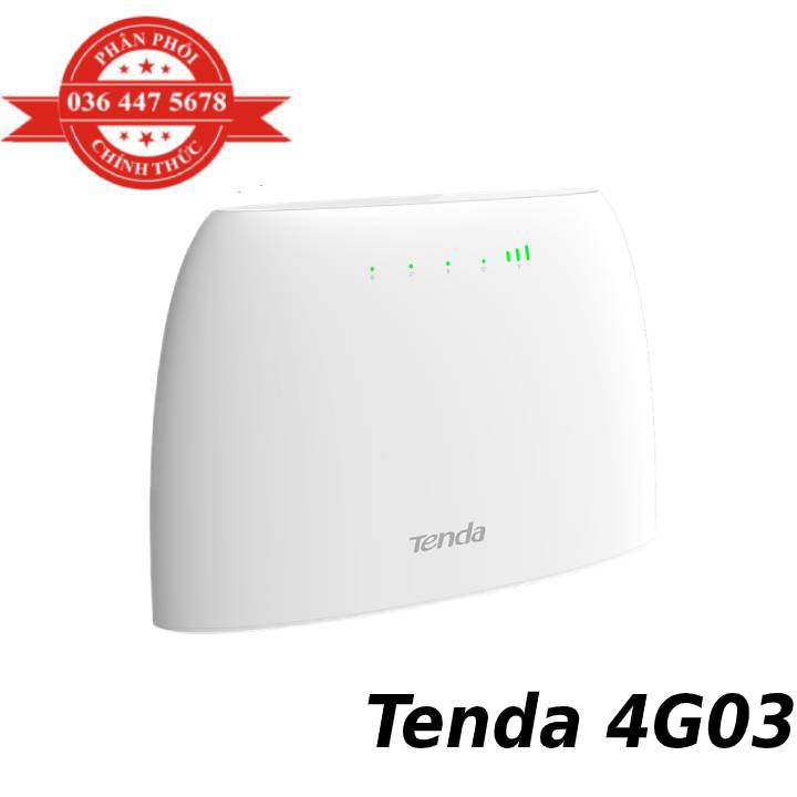 Bộ Phát Wifi 4G LTE Tenda 4G03 Chuẩn N300 Có Cổng Lan Băng Thông Mạnh - Hàng Chính Hãng