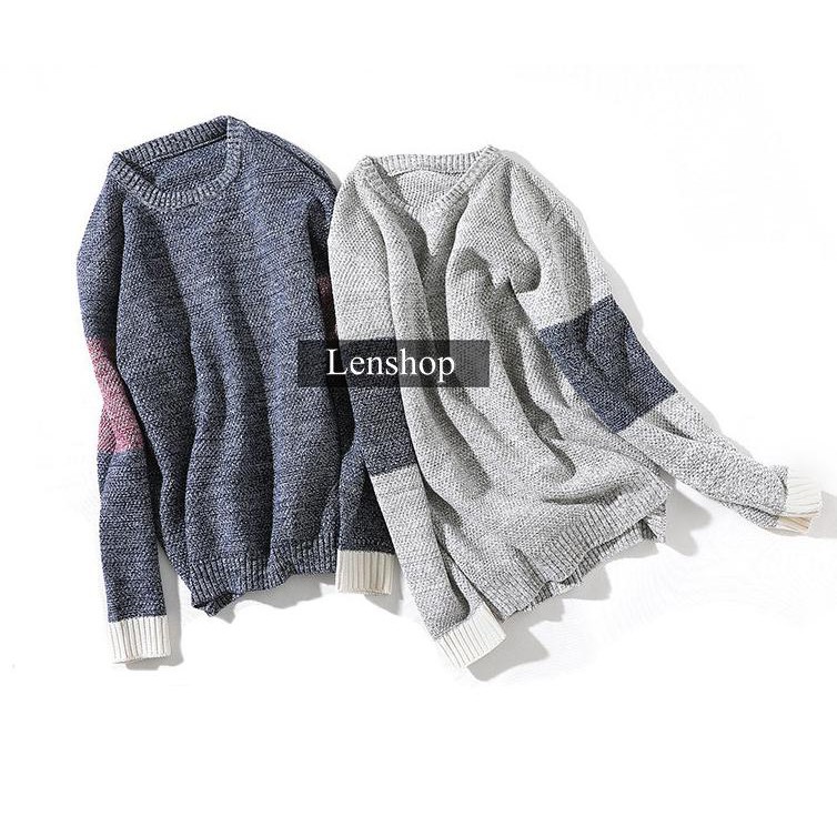 Áo Len Nam Faviti Dài Tay Cổ Tròn Hạt Gạo Cao Cấp Dày Dặn Phối Tay Thời Trang Unisex Phong Cách Ulzzang Hàn Quốc AL70