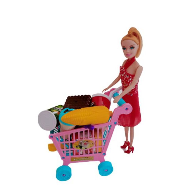 Xe Đẩy Siêu Thị Đồ Chơi Cho Búp Bê Barbie Fb801