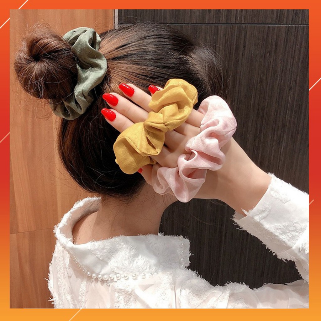 Dây buộc tóc Scrunchies &lt;3 FREESHIP &lt;3 Dây cột tóc Scrunchies siêu nhiều màu dễ thương