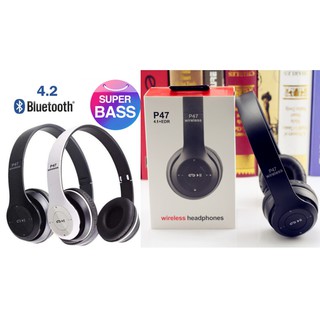 Tai nghe bluetooth P47 có khe cắm thẻ nhớ - Âm Thanh siêu bas