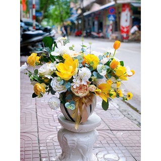 Hoa lụa🌺- chậu hoa lụa decor trang trí theo phong cách hiện đại