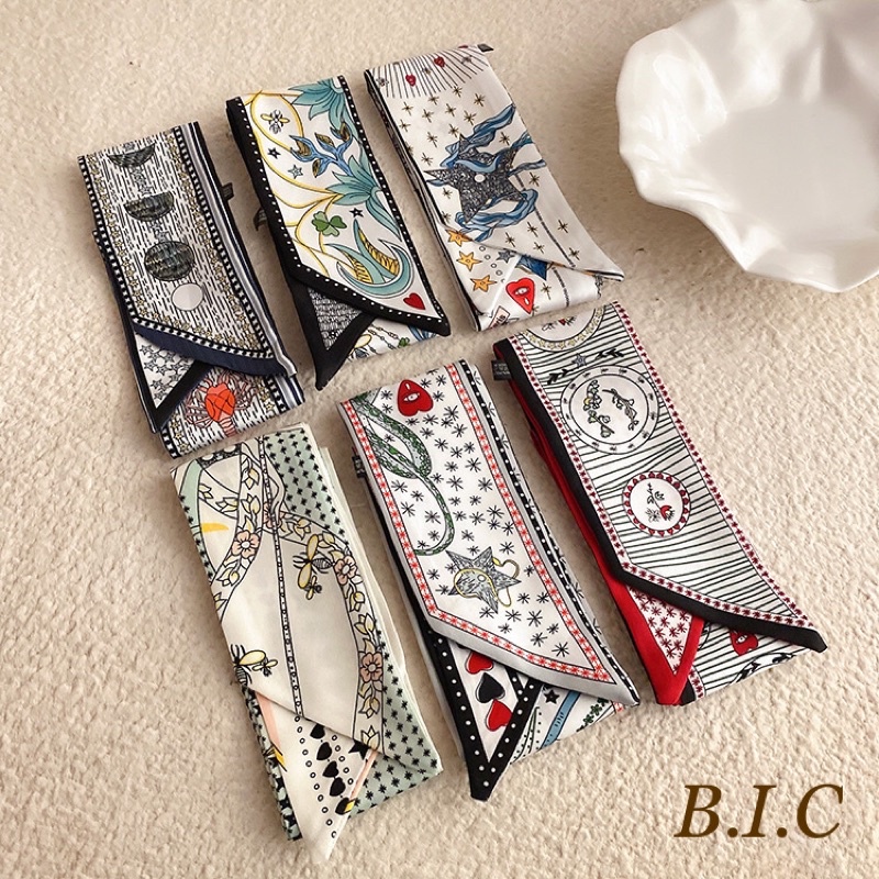 Khăn lụa satin đa năng hoạ tiết độc đáo với nhiều kích thước JOLI Clothing