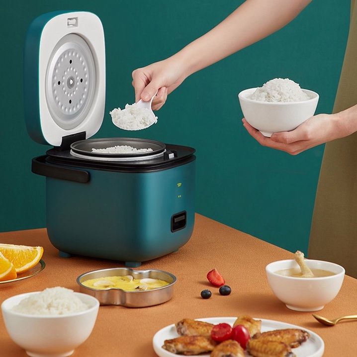 Nồi cơm điện mini lòng chảo chống dính, Rice Cooker thích hợp cho 1-2 người Dung tích 1.2L Electric Cooker