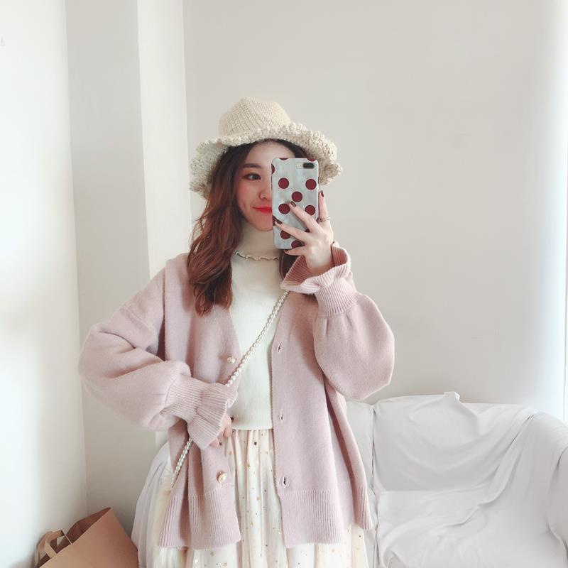 Áo khoác Cardigan dệt kim tay dài dễ phối đồ