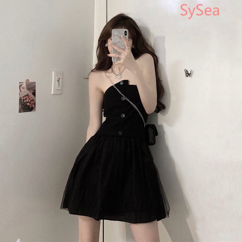 Đầm ống thiết kế lệch tà thời trang mùa hè quyến rũ cho nữ