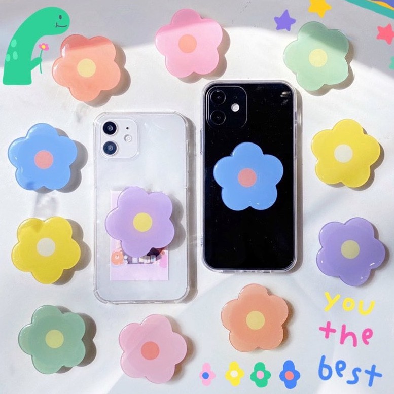 Giá đỡ chống lưng cho điện thoại Popsocket hình tròn Weekase hình hoa nhiều màu