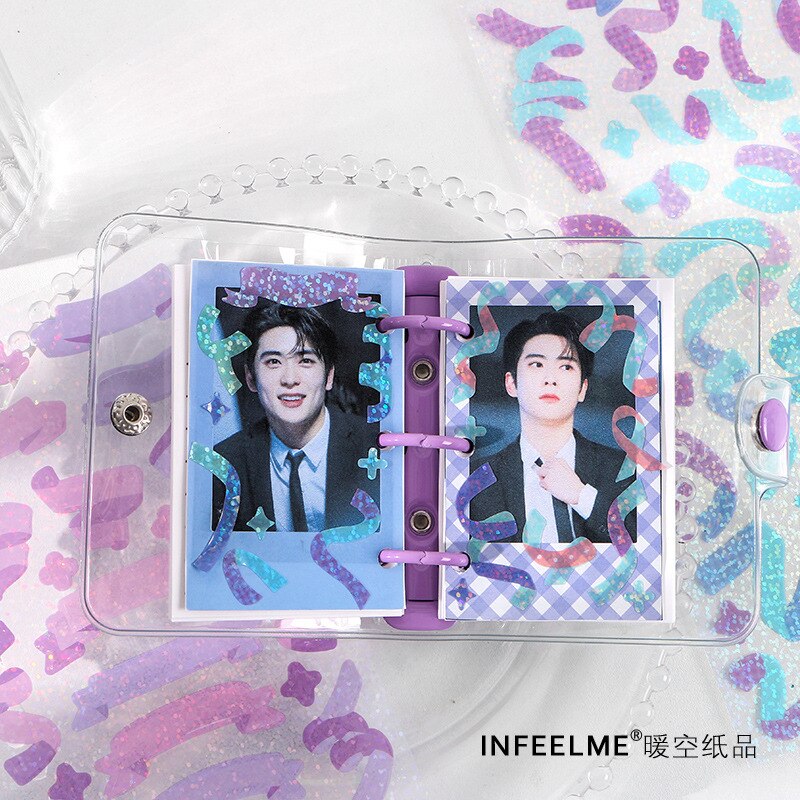 Tấm sticker kim sa dán trang trí sổ lưu niệm