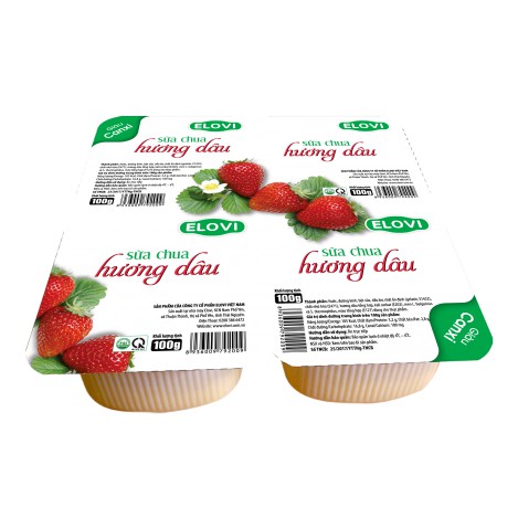 Sữa chua Elovi hương Xoài, Dâu 48 hộpx100gr bổ sung thêm Canxi, giá chỉ 3.500/hộp