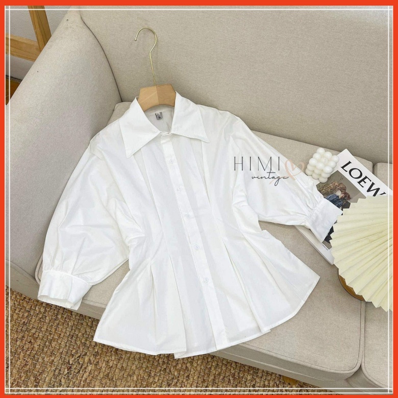 [𝗙𝗿𝗲𝗲𝗦𝗵𝗶𝗽] Sơ mi tay lỡ chiết eo, Sơ mi rúm eo, sơ mi tay lỡ Ảnh thật | BigBuy360 - bigbuy360.vn