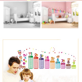 DECAL DÁN TƯỜNG BẢNG CỬU CHƯƠNG CHO BÉ