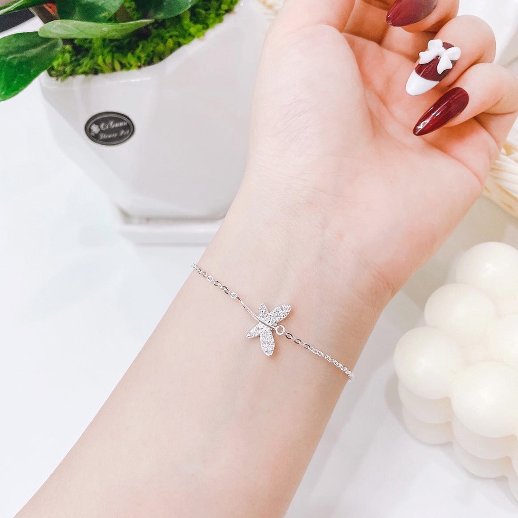 Vòng tay bạc nữ PANSY hình cánh bướm duyên dáng, lắc tay nữ bằng bạc ta đẹp giá chất