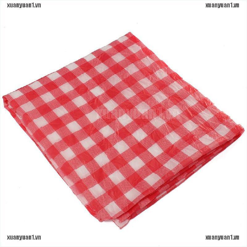 Khăn Trải Bàn Dùng 1 Lần Bằng Nhựa Họa Tiết Gingham Đỏ