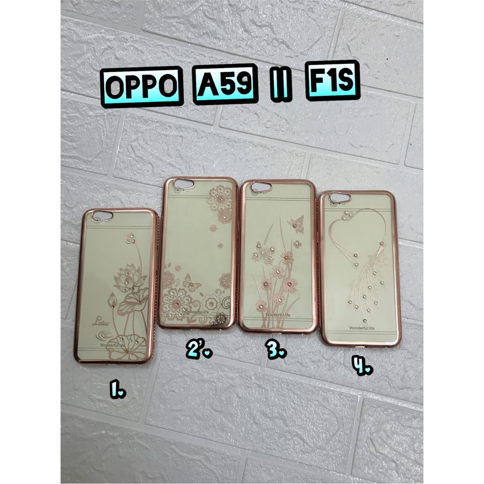 Ốp lưng Silicon thời trang viền đính đá cho OPPO F1S/A59 Viền hồng