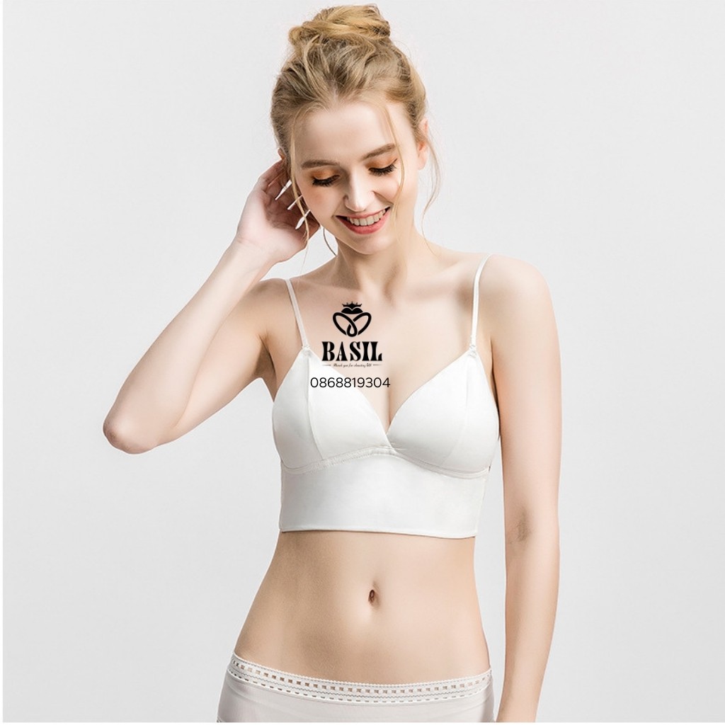 Áo lót SS04 Basil nữ Bralette trơn hở lưng đệm mỏng mềm nhẹ