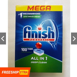 Viên rửa chén bát Finish All in 1 hộp 100 viên