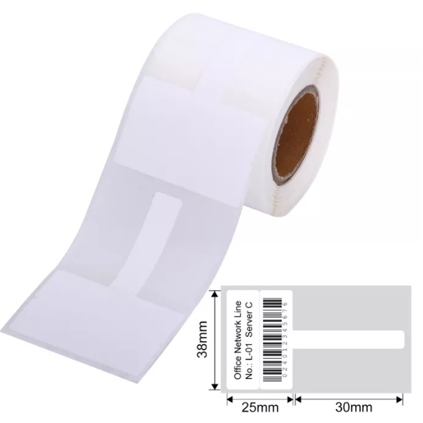 Giấy tem nhãn nhiệt dán dùng cho đánh dấu Dây Cáp, Trang Sức..cho máy in  DP23, DP30..