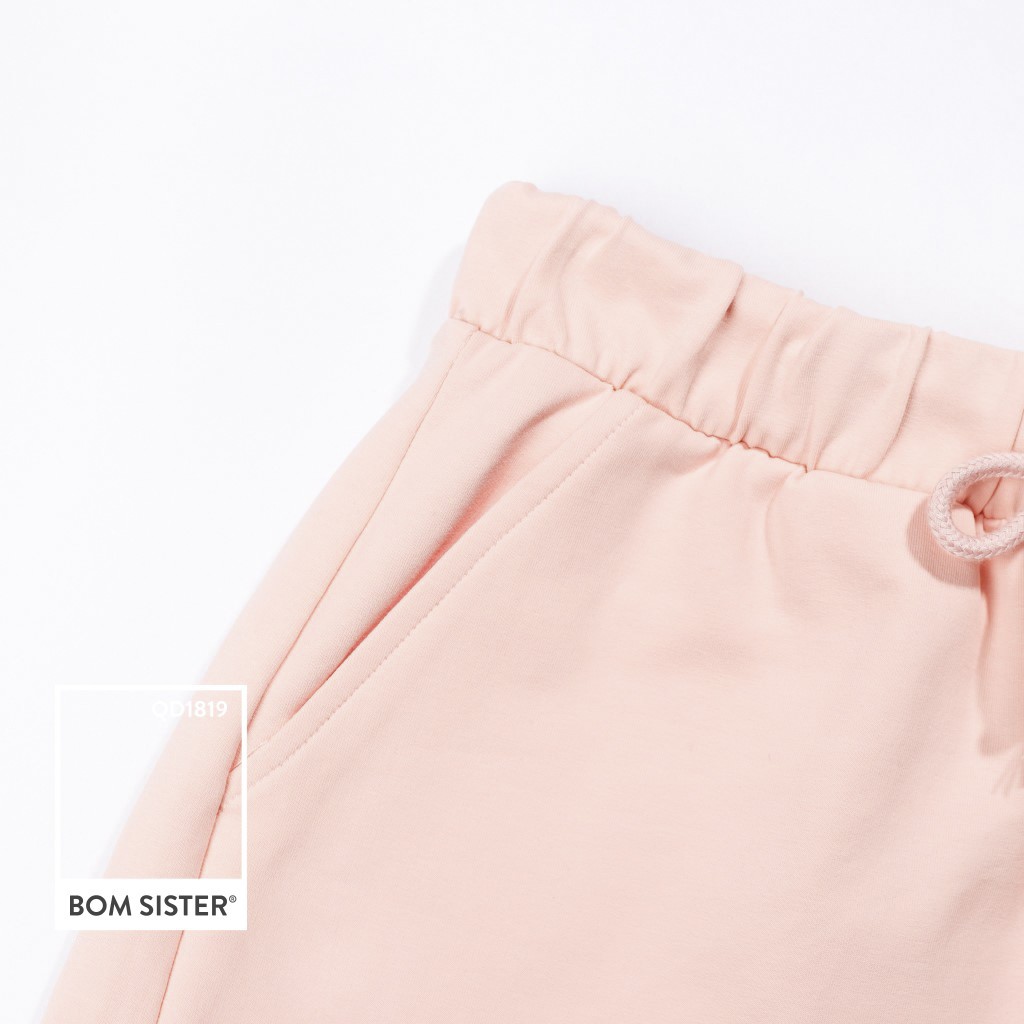 Quần Đùi Thể Thao Cotton Pha Màu Trơn Chân Gấp Viền BOM SISTER QD1819 | BigBuy360 - bigbuy360.vn