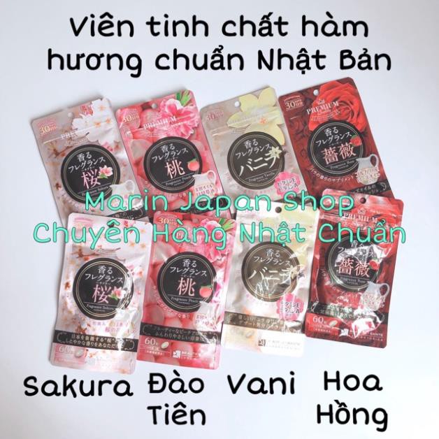 (Có sẵn,đủ 4 hương)Viên tinh chất hàm hương Hebora thơm cơ thể Premium Quality Fragrance hoa hồng,vani,đào tiên,sakura