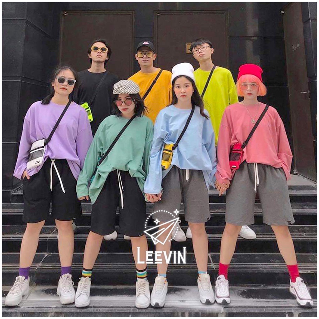 Áo thun nam nữ DÀI TAY Thun TRƠN Ulzzang Unisex - Kiểu áo phông dài tay nam nữ Leevin Store