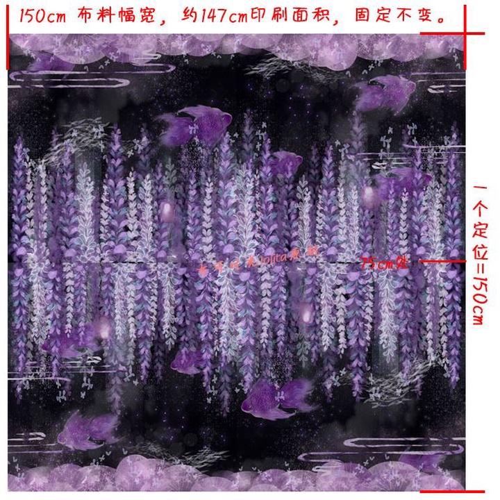 Vải print họa tiết cherry, gấu bông, dâu tây may váy lolita váy bèo công chúa ngọt ngào