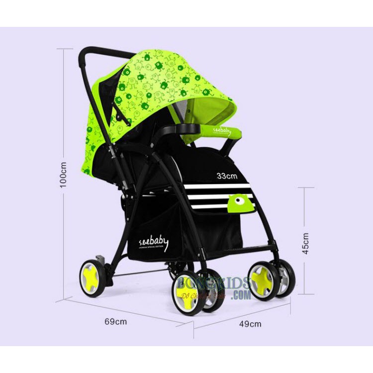 Xe đẩy 2 chiều phối lưới thoáng cao cấp cho bé Seebaby T08