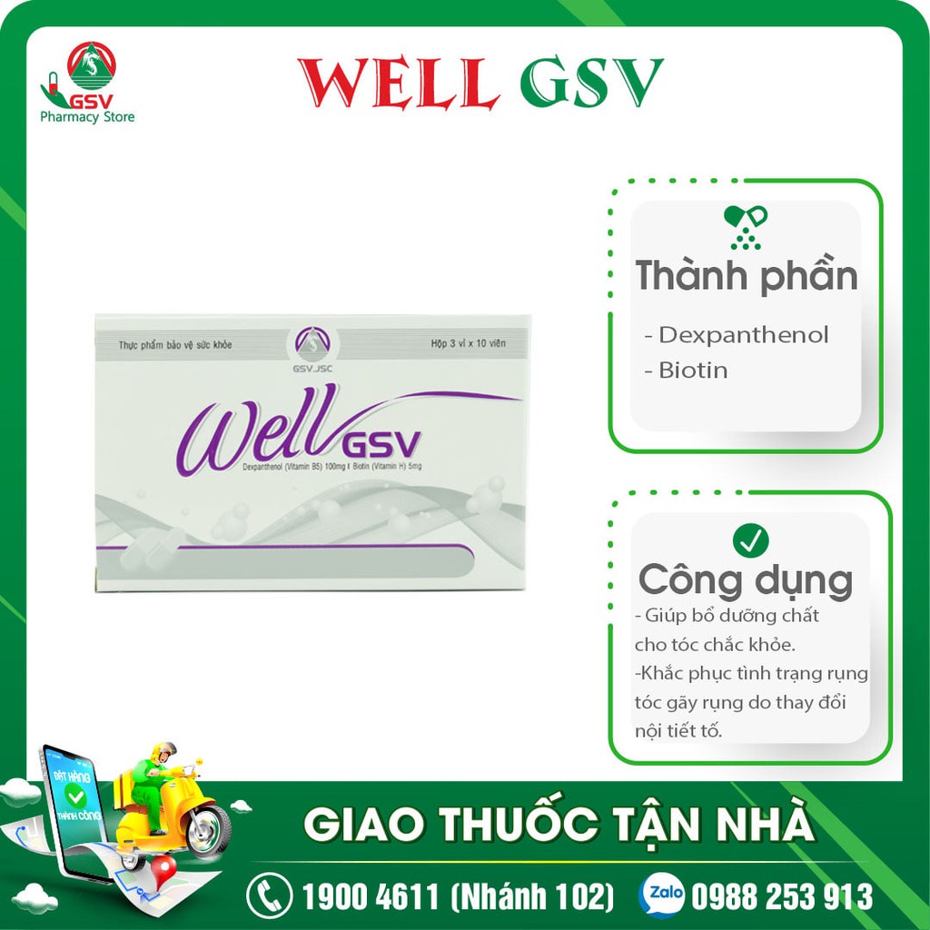 Well GSV bổ sung dưỡng chất cho móng,tóc,da