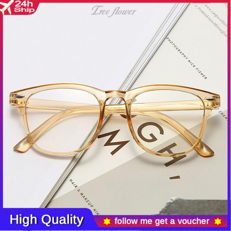 Mắt kính Gọng Vuông Trong Suốt Chống Cận Thị Góc Rộng 0 -1.0 -1.5 -2.0 To -6.0