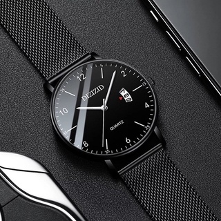 Đồng hồ nam DIZIZID mẫu HOT dây Titanium mặt siêu mỏng có lịch ngày cao cấp DZ69