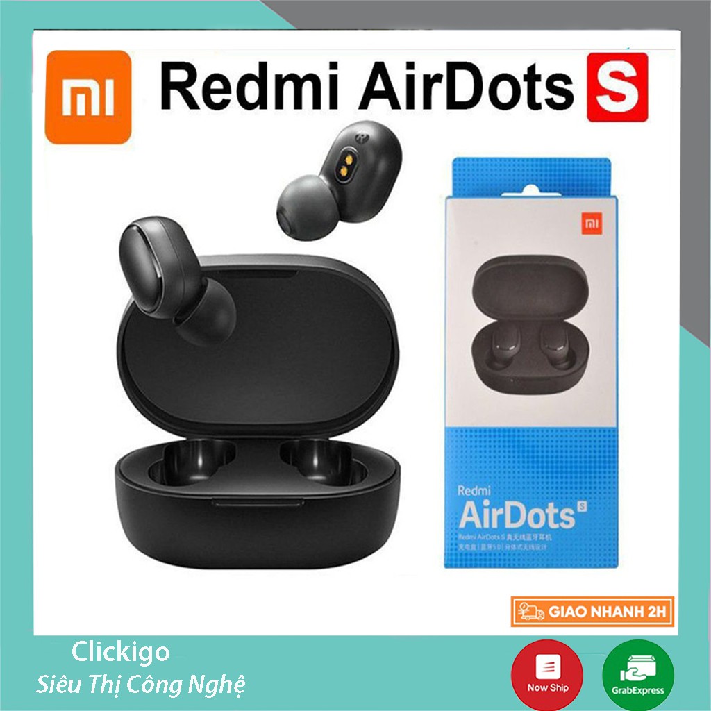 Tai nghe không dây Blutooth Redmi Airdots S - chơi game không lo delay - chống ồn - mic đàm thoại chuẩn