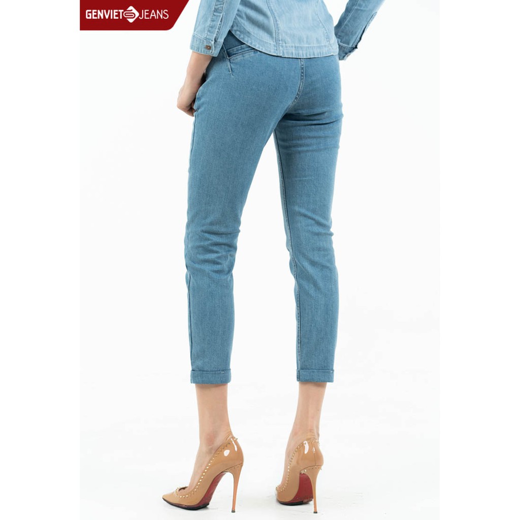 [Mã FASHIONMALLT4 giảm 15% đơn 150k] Quần dài Jeans Nữ DQ107J768 GENVIET