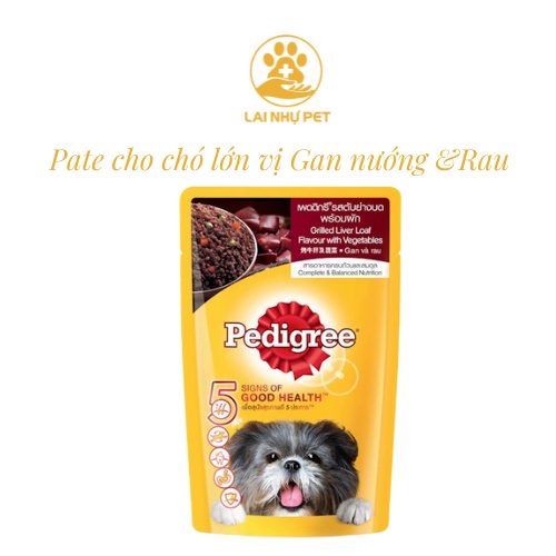 Pate chó pedigree dạng sốt nhuyễn cho chó lớn , chó con -LAI NHỰ PET