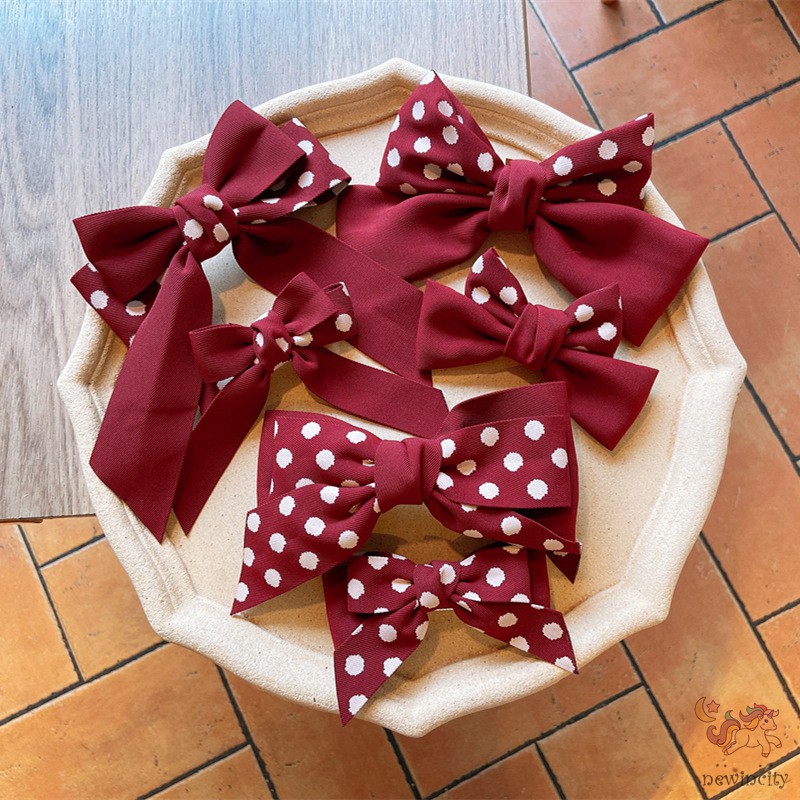 Kẹp tóc đính nơ vải satin thời trang thanh lịch cho bé gái