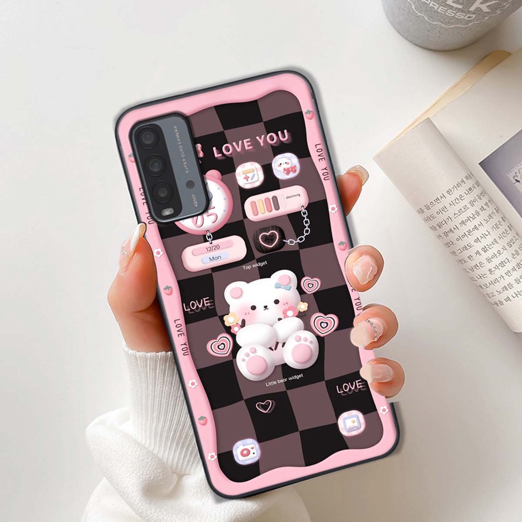 Ốp lưng Xiaomi Redmi 9T in hình gấu cute,bò sữa 3D cute dễ thương bảo vệ điện thoại.