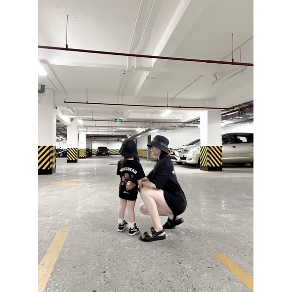 Áo thun tay lỡ Mikebear cho bé và gia đình , áo phông trẻ em unisex , Kid_genZ