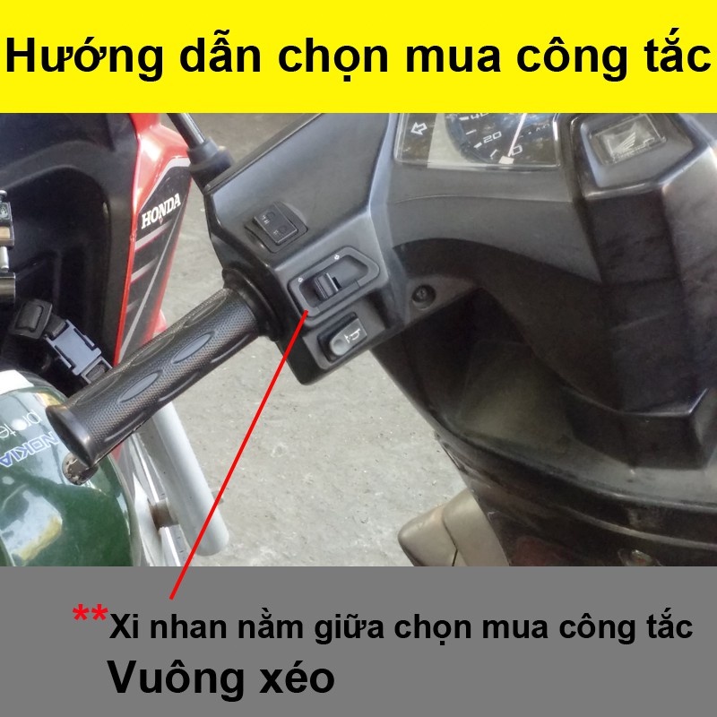 Công Tắc vuông xéo + cục nháy,tích hợp hazard  nháy 4 Bóng Xi Nhan xe Wave,Future,Air Blade, Lead,,.