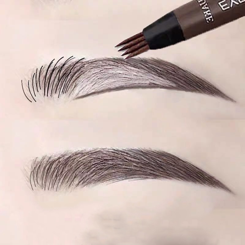 [Hàng mới về] Bút kẻ lông mày dạng lỏng 4 ngòi xăm 4D như lông thật trang điểm chống thấm nước thân thiện với môi trường
