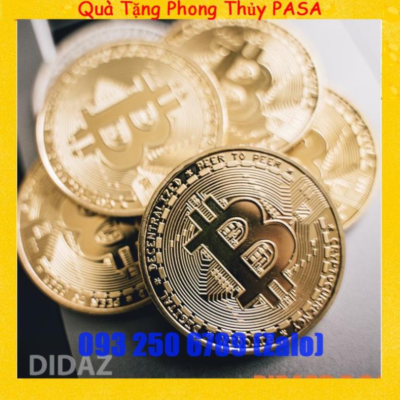 10 Đồng Xu Bitcoin mạ vàng, bạc 24k 1,5mm bền màu, chất mạ sáng, khó xước, kèm hộp đựng