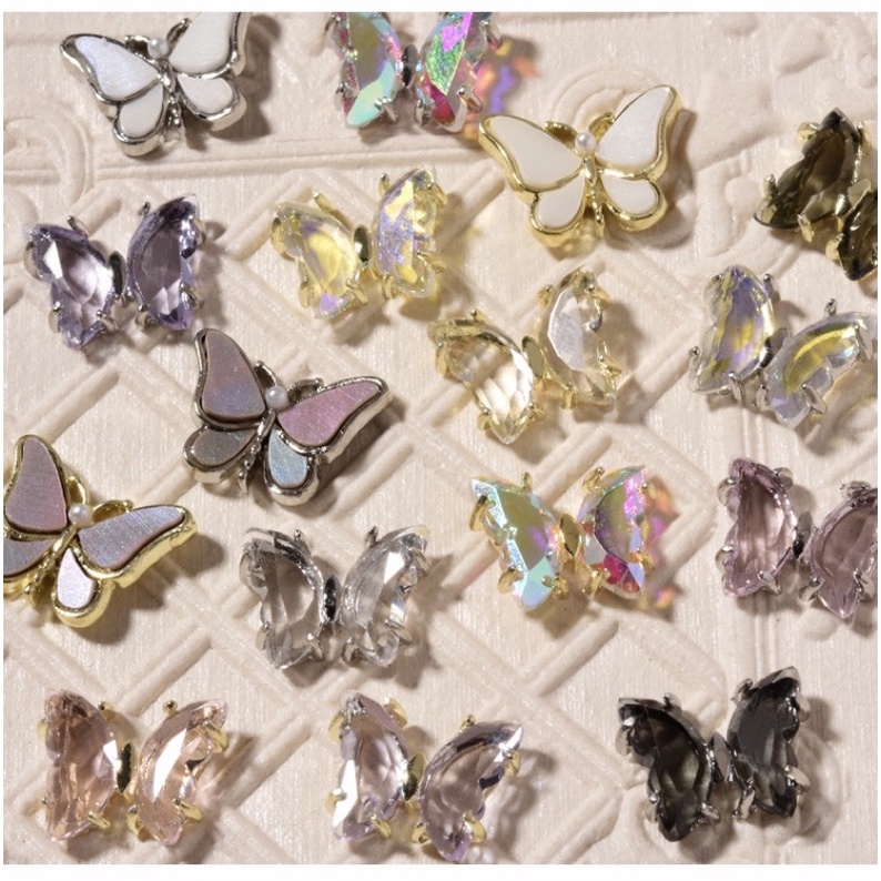Charm bướm đá xinh lẻ 1c trang trí móng tay/nail
