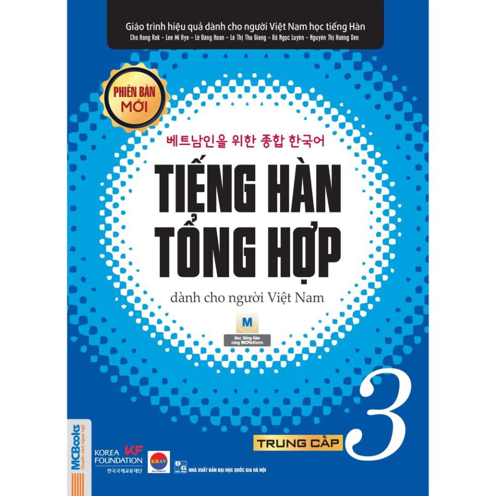 Sách - Combo Tiếng Hàn Tổng Hợp Dành Cho Người Việt Nam Trung Cấp 3 + 4 ( bản 1 màu) tặng kèm ring ring