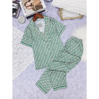bộ lụa hãng sam choco áo ngắn tay quần dài bộ mặc nhà đẹp bộ pijama cao cấp
