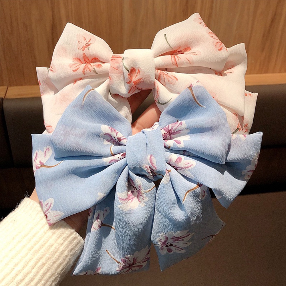 Kẹp Tóc Hình Nơ Vải Chiffon Thời Trang Cho Nữ