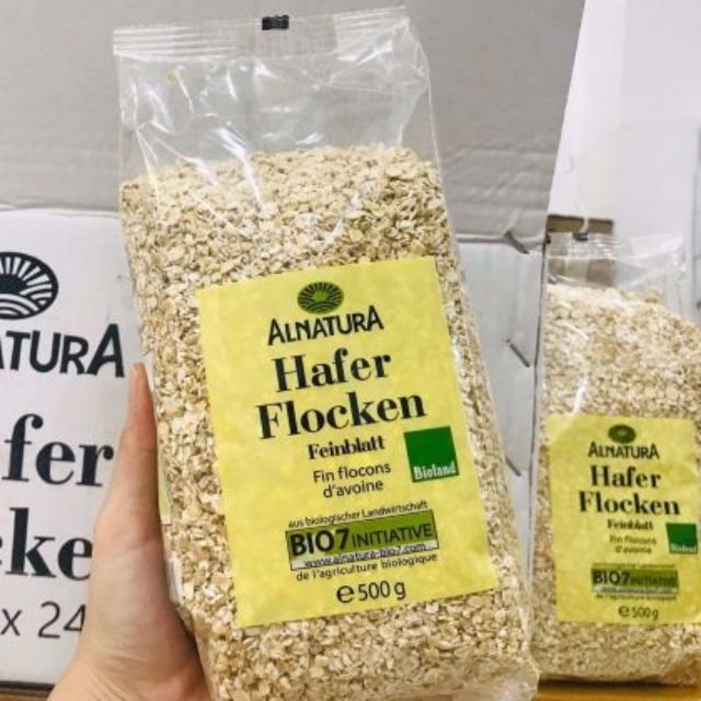 Yến Mạch Đức Hafer Flocken Nguyên Hạt Cán Mỏng Túi 500gr