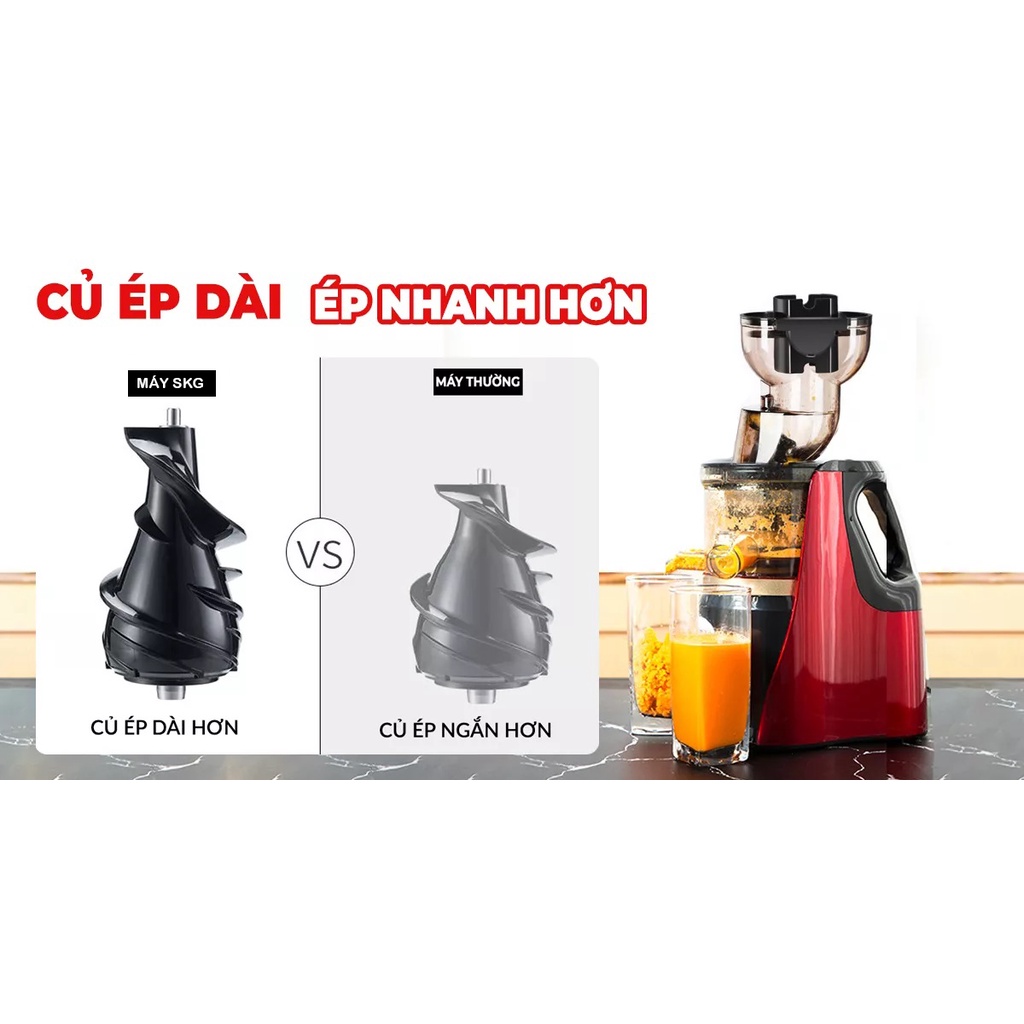 Máy Ép Trái Cây Tốc Độ Chậm SKG SK-68 Ép Trái Cây Hoa Quả Nhanh, Khỏe, Kiệt Nước Vệ Sinh Dễ Dàng