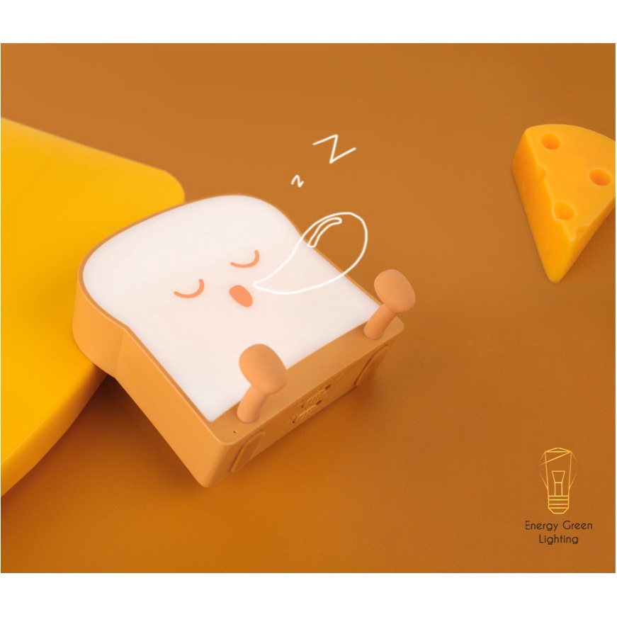 Đèn Ngủ Cạnh Giường Energy Green Lighting Hình Bánh Mì Hoạt Hình Dễ Thương - Có giá Đỡ Điện Thoại - 3 Mẫu